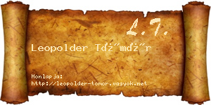 Leopolder Tömör névjegykártya